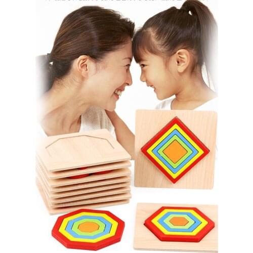 Multilayer Baby Montessori Toys Education Brick Jigsaw Colorful Building Block Puzzle Cognition Family Science Games