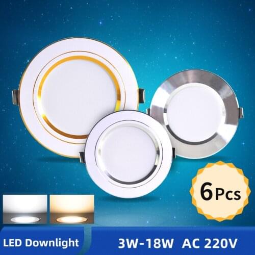 OK-B LED Downlight 3W 5W 9W 12W 15W 18W Spot AC 220V gold Silver White Ultra Thin Aluminum Round Recessed LED Spot Lighting