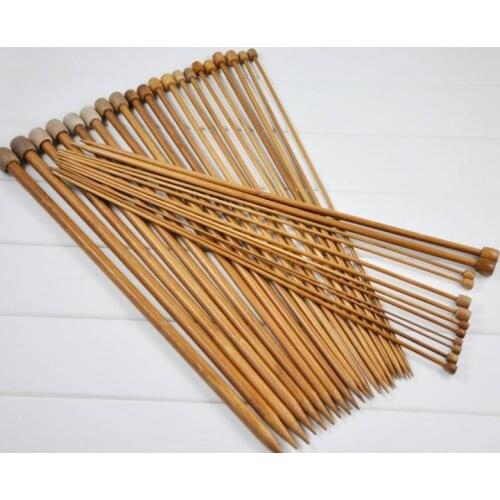 Wholesale 36cm Bamboo Straight Needle kits Knitting Needlework 2pc/size 18 size 36pc/pack NEEDLE-741152