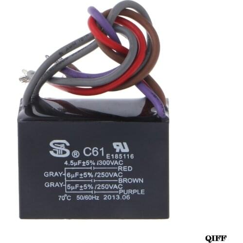 Drop Ship&Wholesale CBB61 Electrical Power Relay Connecting Capacitor 4.5uf+6uf+5uf 250V 5 Wire APR28
