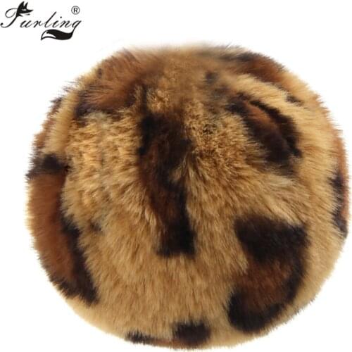 Furling DIY Leopard Animal 10CM Faux Fur Pom Poms Ball for Key Chain Accessories Leopard Priting Faux Fur Ball Bag Garments