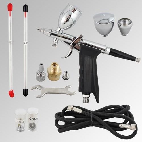 OPHIR Dual Action Airbrush Spray Gun 0.3mm,0.5mm,0.8mm Airbrush Set Touch-Up Auto Paint Sprayer for Model Hobby Body Paint_AC069