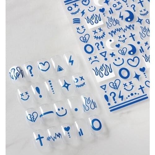 Various Patterns Smiles High Quality 3D Engraved Nail Stickers Nail Art Decorations Nail Decals Design