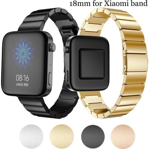 18mm Watch band For Xiaomi Smart Mi Watch stainless steel Strap Quick release Pin Replacement Bracelet Watchbands miwatch ремешо