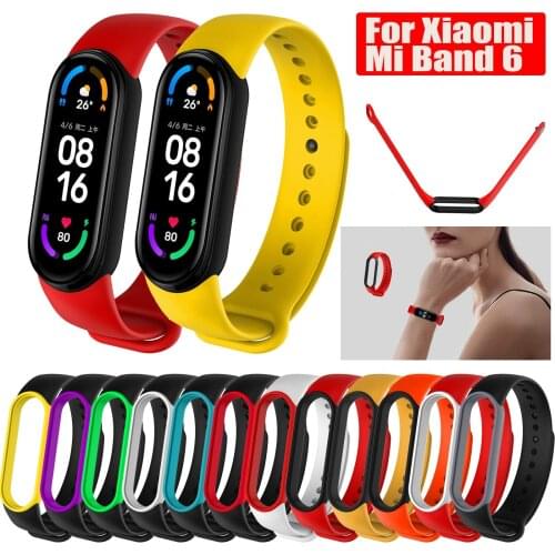 Strap Sport soft Silicone Belt Watchband Bracelet For Xiaomi Mi Band 6 Smartwatch Double color Replacement Fashion wristband