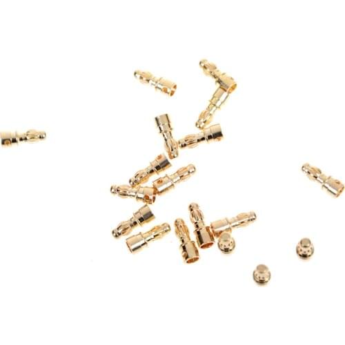 RC Gold Bullet Connector Battery ESC Banana Plug with Heat Shrink Tubing gold connectors Male Wholesale 20pcs/lot 3.5mm