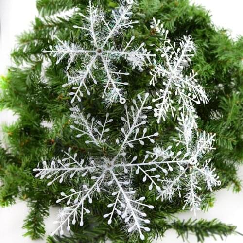 30Pcs White Snowflake 6cm Christmas Snow flakes Ornaments Holiday Christmas Tree Decortion Festival Party Home Decor