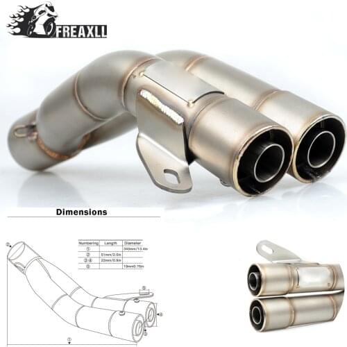 36-51MM Universal Motorcycle Double Exhaust Muffler Pipe escape moto For YAMAHA Suzuki GSX R 600 750 1000 SV 650 S 1000 TL 1000S