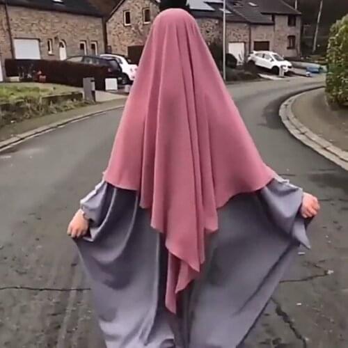 High Quality Abaya Women Muslim Islamic Ramadan Hijab Khimar One Pieces Amira Arab Overhead Prayer Niqab Burqa Long Tops Shirts