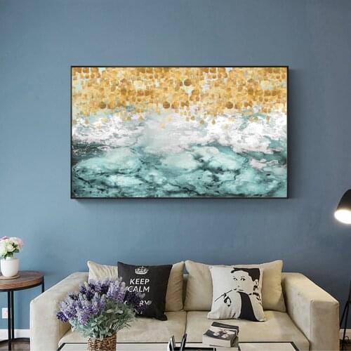 Golden Abstract Wall Art Canvas Prints Modern Pop Art Canvas Paintings On The Wall Decorative Canvas Pictures For Bed Room Decor