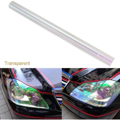 150x30cm Purple Transparent Chameleon Vinyl Tint Film Sheet Sticker Decal for Vehicle Headlight & Tail Light Fog Light Lamp Foil