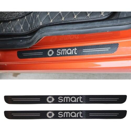 2 Pieces Stainless steel door pedal trim For Brabus Smart 451 453 Fortwo threshold protection car stickers car Accessories