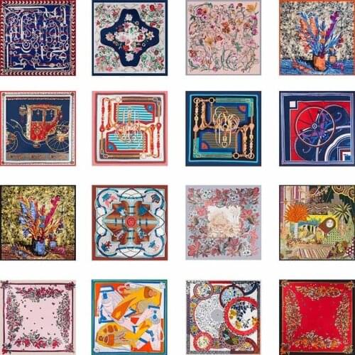 2020 new printed silk square scarf for womens 75 * 75cm neckline hairband wrap warp soft yarn scarf headband for womens folar