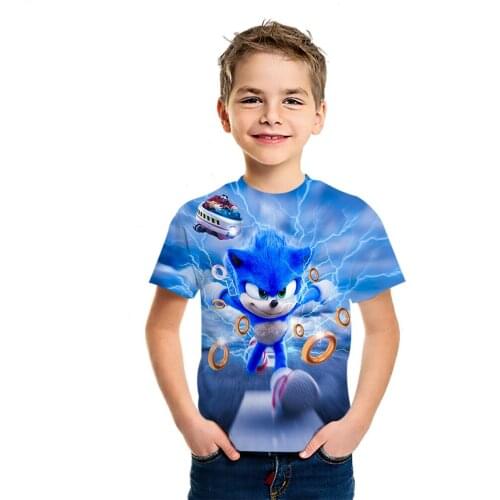 2021 Boys Girls Summer creative versatile T-shirt 3D printing new baby Korean anime short sleeve cotton comfortable simple top