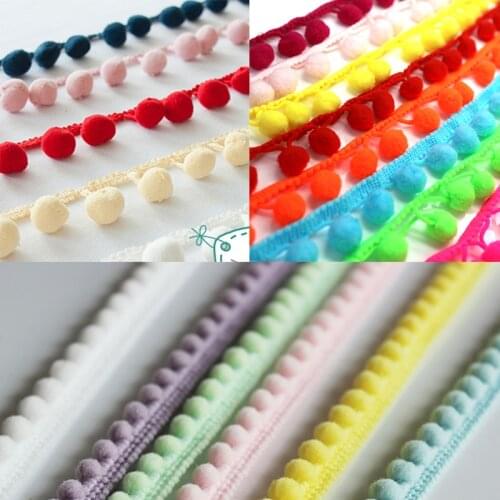 3 styles Pom Pom Lace Trim Ball Fringe Ribbon 5 Yards/Lot DIY Sewing Accessory Lace 18 colors For Home Party Decoration