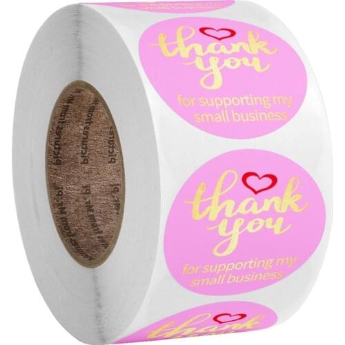 500pcs/roll Round Gold Foil Thank You For Your Order Sticker 1in Wedding Pretty Gift Packag Cards Envelope Sealing Label Sticker