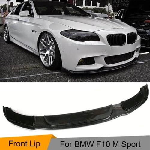 Car Styling Carbon Fiber Auto Racing Front Lip Spoiler Apron for BMW F10 M Sport Bumper Only 2012-2015