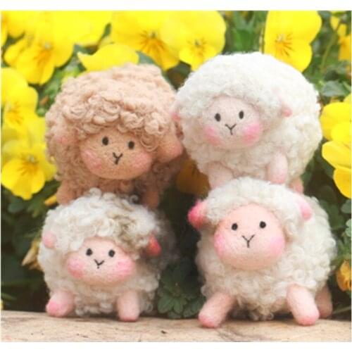 Sheep keychain pendant wool needlepoint kit wool felt needle felting decoration craft needlecraft DIY handmade