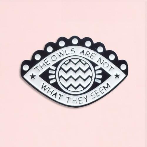 The OWLS Are Not Than They Seem Enamel Pin Eye-Shaped Badge Brooch Denim Shirt Backpack Organ Eye Jewelry Gift For Friends