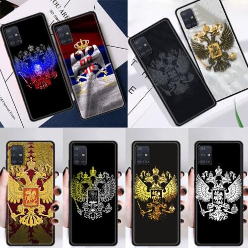 Phone Case for Samsung A21s A12 A51 A71 A70s A10 A30s A10e A10s A20e A20s Soft Silicone Coque Russia Coat Of Arms Eagle Flag