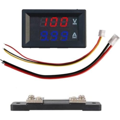 Digital Voltmeter Ammeter 0-100V 10A 50A 100A Shunt LED Car Motocycle Voltage Current Power Meter Volt Detector Tester Monitor
