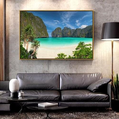 Forbeauty Oil Canvas Painting green island For Home Decoration Wall Art