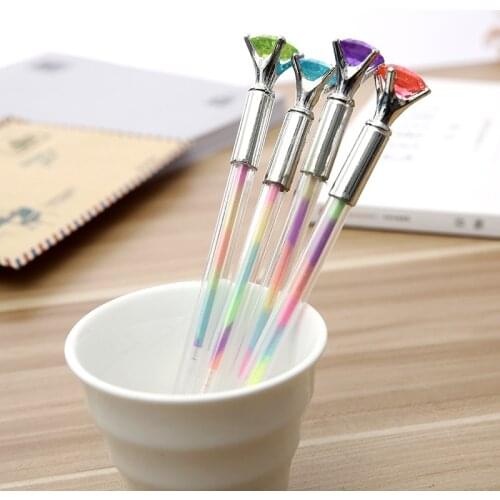 Creative 4 Color Bullet Highlighter Color Filled Water Chalk School Office Stationery Writing Smooth Blue Green Purple Pink Mix
