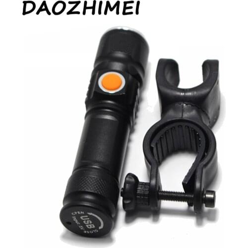 Mini USB Rechargeable Powerful 3 mode LED Flashlight 6000 lumens T6 Torch usb Flash Light Bike LED Zoomable Hunting Lamp +clip
