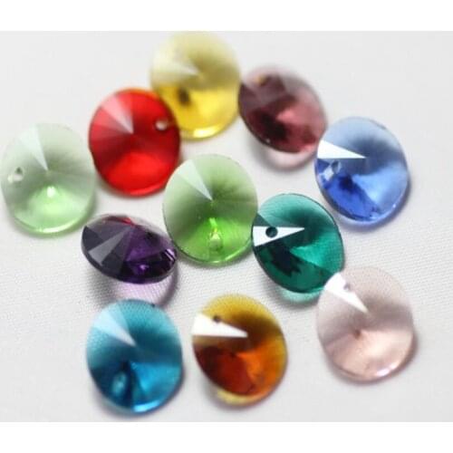 Fashion 8MM Crystal Glass DIY Satellite drilling Loose Beads Jewelery with hole 20 pieces y1319