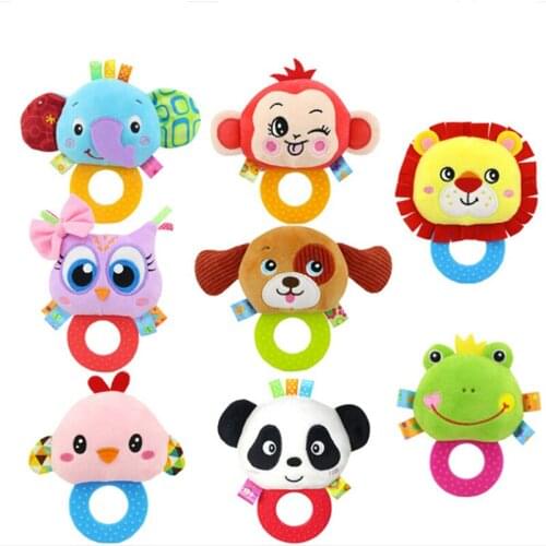 Cartoon Animal Doll Plush Toys With Silicone Food Grade Teethers Baby Stuff Children Hanging Toys