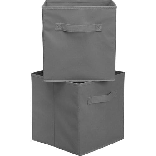 1pc Non-woven Storage Box with Widened Handle Large Capacity Foldable Solid Color Fabric Box Organizer