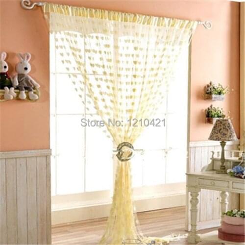 2014 New Romantic Love Peach Living Room String Curtain Drape High grade decorative encryption Cutain forHome Decor 100x200cm