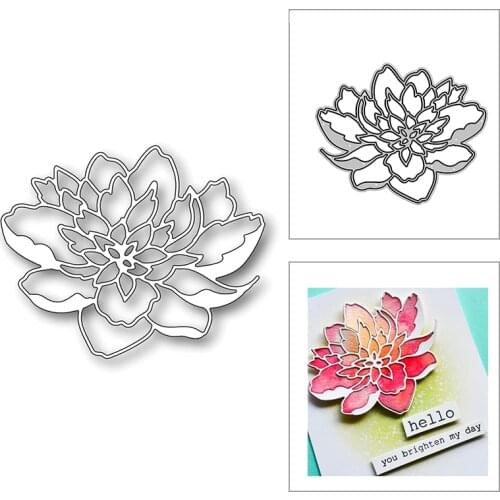 New Ornate Large Peony Plant 2020 Metal Cutting Dies for DIY Scrapbooking Decorative Embossing and Card Making Craft No Stamps