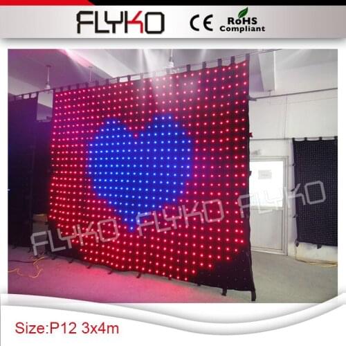 P12CM wholesale disco stage flexible equipment hot size 3x4m wedding indoor led lighted curtain