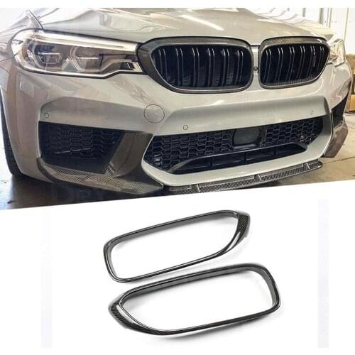 For BMW 5 Series G30 F90 M5 2018 2019 Car Front Grill Frame Dry Carbon Fiber Middle Grille Trim Cover Exterior Decoration