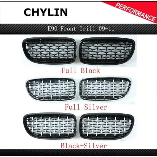 Front Grill Kidney Grille for BMW 3 Series E90 E91 Sport Diamond Grilles Front Bumper 2009-2011