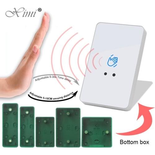 Surface Installation Ultrathin No Touch Infrared Contactless Door Release Switch Access Control Exit Button with 86mm back case
