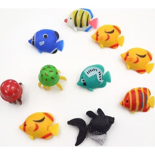 100pcs Aquarium Artificial Plastic Fish Colorful Tropical Fishes for Aquarium Ornaments Floating Fish Aquarium Decoration
