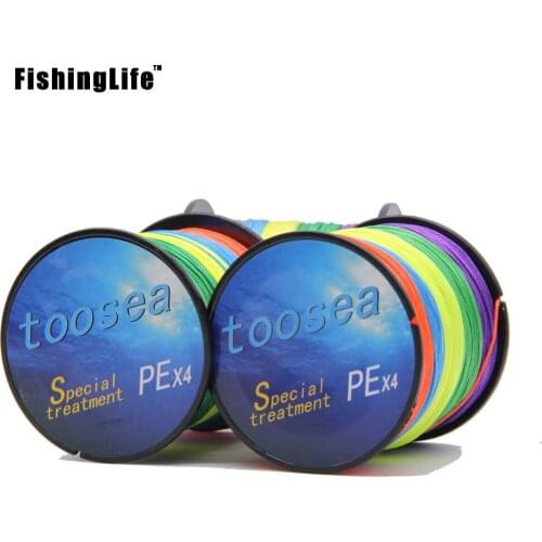FishingLife 100M 200M 4 Strands Fishing Line 8-60LB Braided Line Smooth Multifilament PE Fishing Line for Saltwater Fishing 0.2