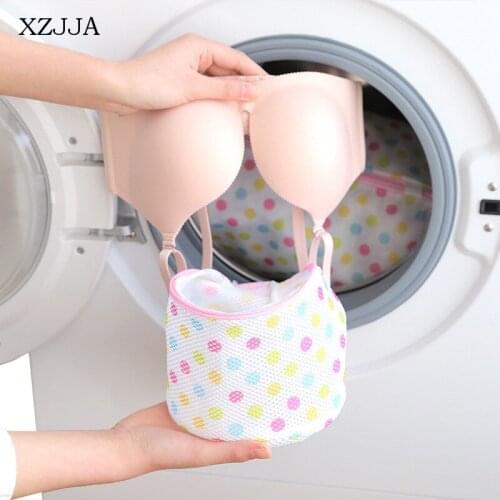 XZJJA Color Dots Zippered Mesh Laundry Bag Dirty Clothe Bra Underwear Laundry Organizers Washing Machines Wash Protect Mesh Bag