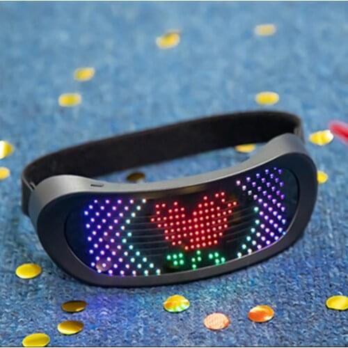 LED Light Up Glasses LED Party Glasses Full Color LED Dynamic Glasses For Party Flashing LED Luminous Glasse With USB Charge