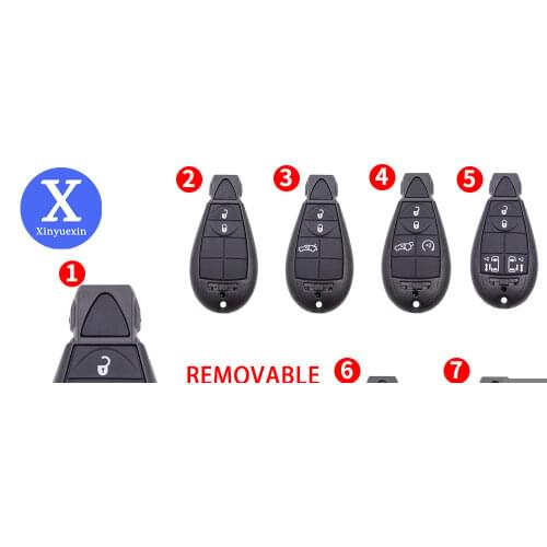 Xinyuexin Remote Smart Car Key Shell for Chrysler Town & Country for Jeep Grand Cherokee for Dodge Magnum Durango Car Key Case