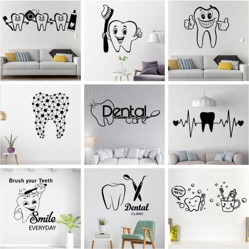 Dentist Tooth Vinyl Wall Stickers Teeth Decals For Living Room Dental Shop Decoration Hospital Dentist Store Wallstickers