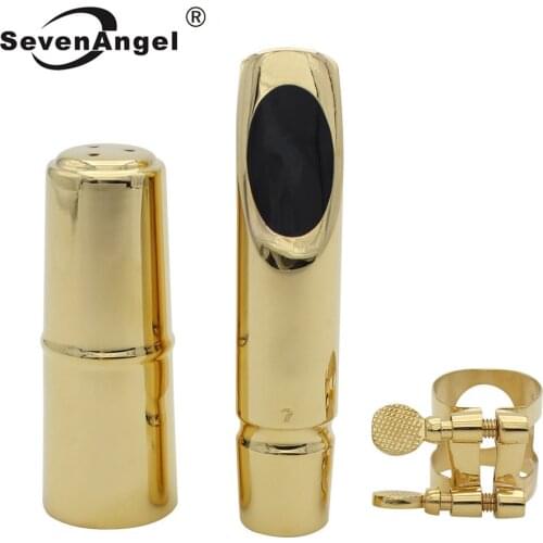 High Quality Gold-plated 24K Metal saxophone mouthpiece For alto / tenor / Soprano sax 5--9 number Professional mouthpiece