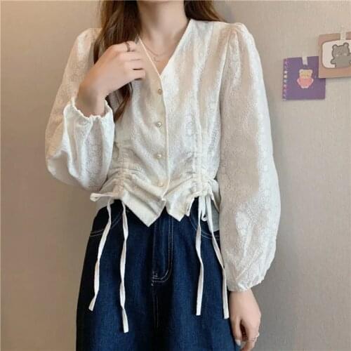 Women Button Up Shirt Lace Peter Pan Collar Tops 2021 Spring Summer Short Sleeve Blouse Office Lady Chiffon Shirts Blsuas Mujer