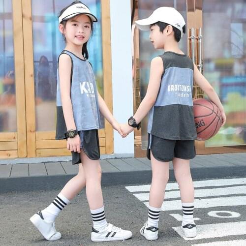 Boys Summer Sets Short-sleeved Shorts Two Pieces Suit Breathable Casual Sport Suit Kids Clothes Sweatsuit For Teens Girls 2021