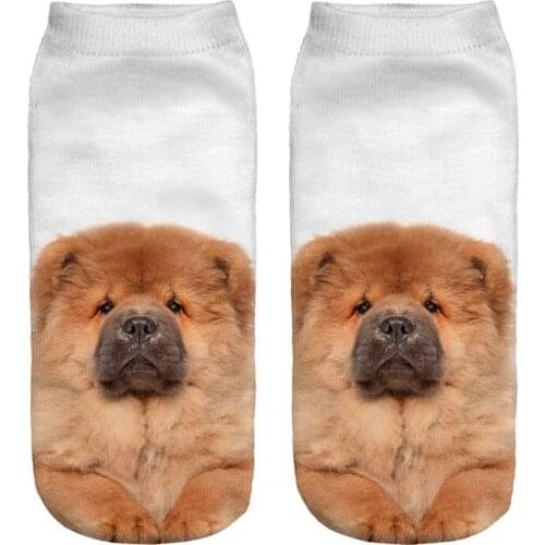 1pair Lovely 3D Dogs Pug Printed sock Men New Unisex Cute Low Cut Ankle Sock Color Cotton sock Casual Sock Free Ship 2019 Hot