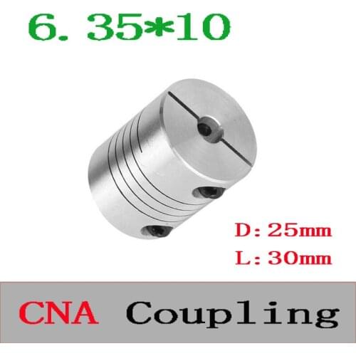 1pcs BR 6.35mm x 10mm D25 L30 CNC Stepper Motor Shaft Coupler Flexible Coupling 6.35x10mm Motor Connector 6.35*10mm
