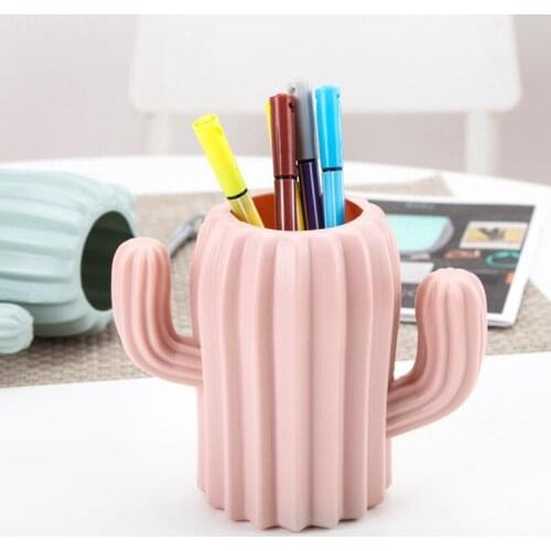 1PCS Creative Cactus Desktop Organizer Pen Holder Desktop Organizer School Office Pencil Holder Organizer Cute Desk Accessories