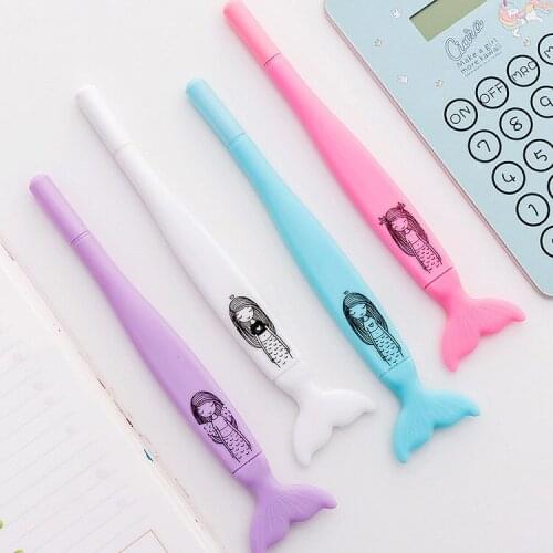 1PCS New Lovely Cartoon Mermaid Tail Gel Pen Student Stationery Novelty Gift School Material Office Supplies